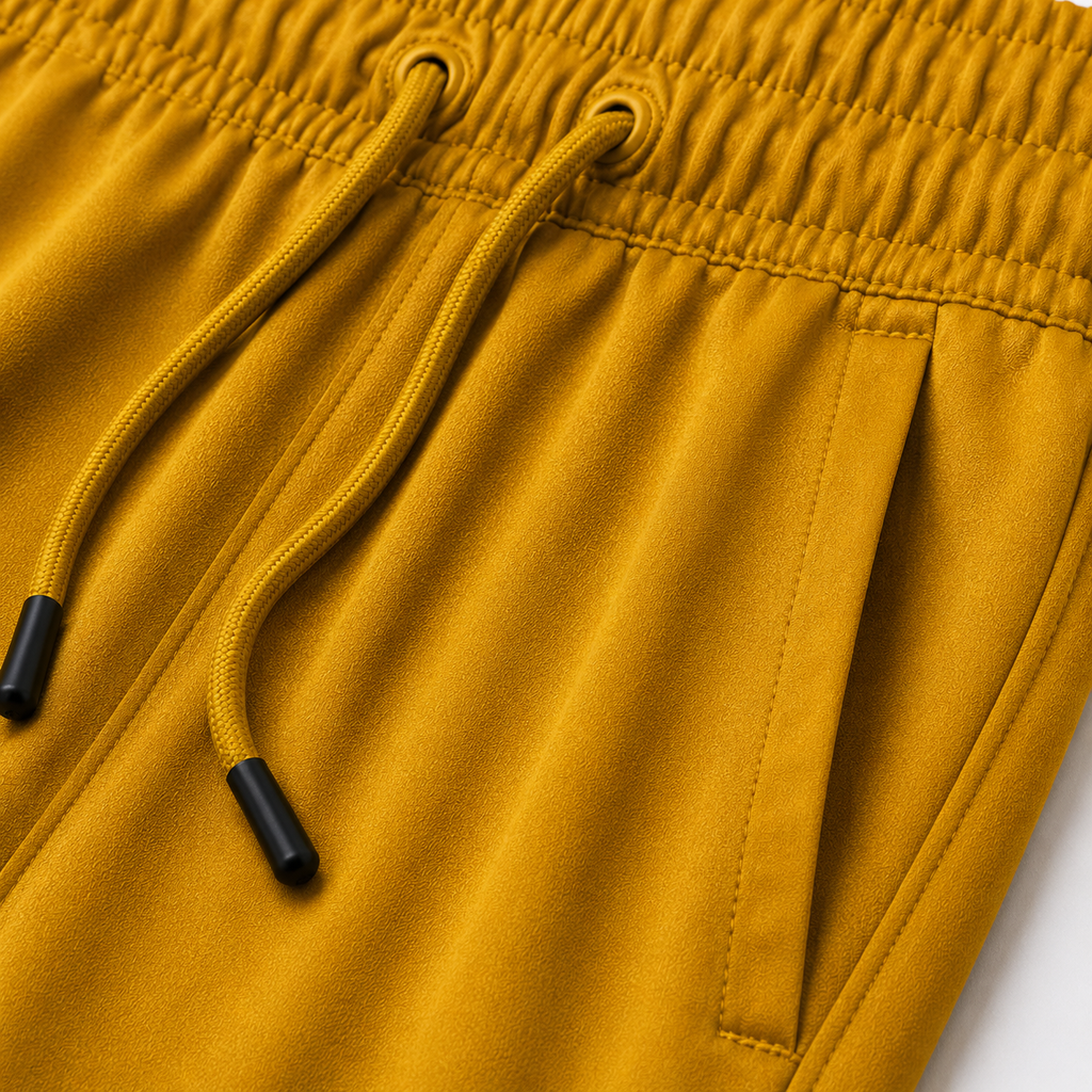 Premium Long Performance Sports Shorts – Dark Mustard | Halliverton
